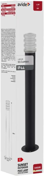 Avide Εξωτερικό Φωτιστικό Κήπου Sunset LED 1.5W Θερμό 500mm IP44 Μαύρο - Image 2