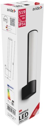 Avide Εξωτερικό Φωτιστικό Τοίχου Marseille Vertical LED 8W Θερμό 3000K IP54 - Image 2