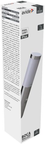 Avide Επιτοίχιο Φωτιστικό Εξωτερικού Χώρου Boca 1xE27 PIR IP44 Satin Nickel - Image 3