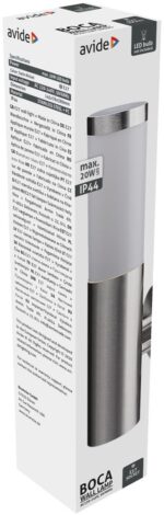 Avide Επιτοίχιο Φωτιστικό Εξωτερικού Χώρου Boca 1xE27 IP44 Satin Nickel - Image 3