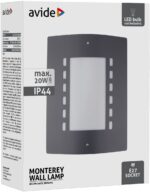Avide Εξωτερικό Φωτιστικό Τοίχου Monterey 1xE27 IP44 Ανθρακί - Image 2