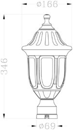 Avide Εξωτερικό Φωτιστικό Τοίχου Mateo XS 1xE27 IP44 Μαύρο - Image 3