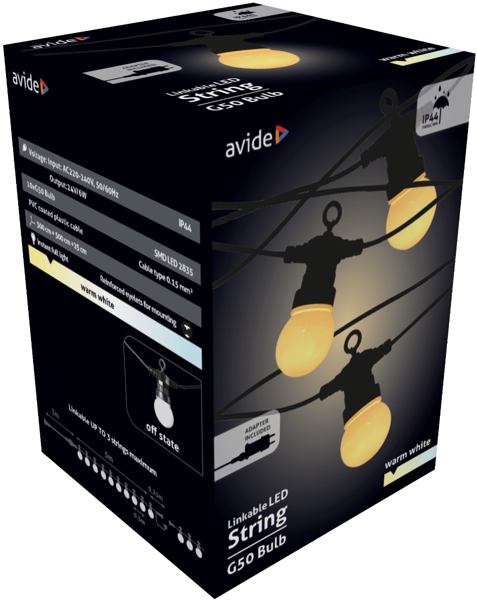 aos10le40l-ww_avide-kulteri-fuzer-5m-ww-sorolhato Avide Εξωτερική Γιρλάντα 5m Θερμό με Δυνατότητα Επέκτασης - Image 1