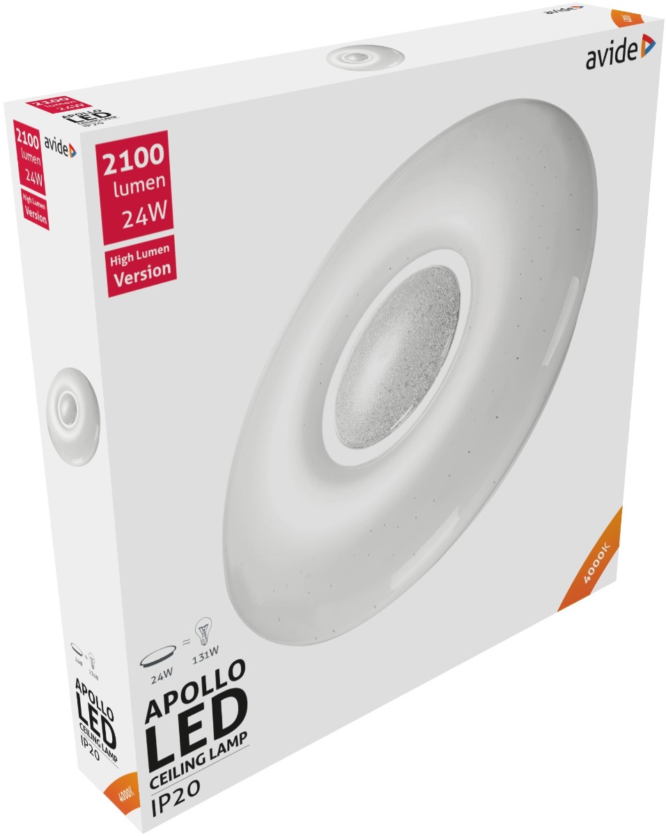 ap4 Avide LED Μοντέρνα Πλαφονιέρα Οροφής Apollo 24W 410*70mm Λευκό 4000K - Image 1