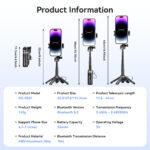 XO SS21 Πολυλειτουργικό Mini Bluetooth Selfie Stick 4 σε 1 - Image 7