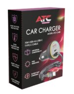 ATC-CA08 Φορτιστής Αυτοκινήτου με 2 Θύρες USB-A & Type-C και Καλώδιο Type-C 70W - Image 2
