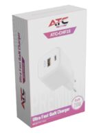 ATC-CHF15 Φορτιστής GaN Ταχείας Φόρτισης με 2 Θύρες USB-A & Type-C 20W - Image 2