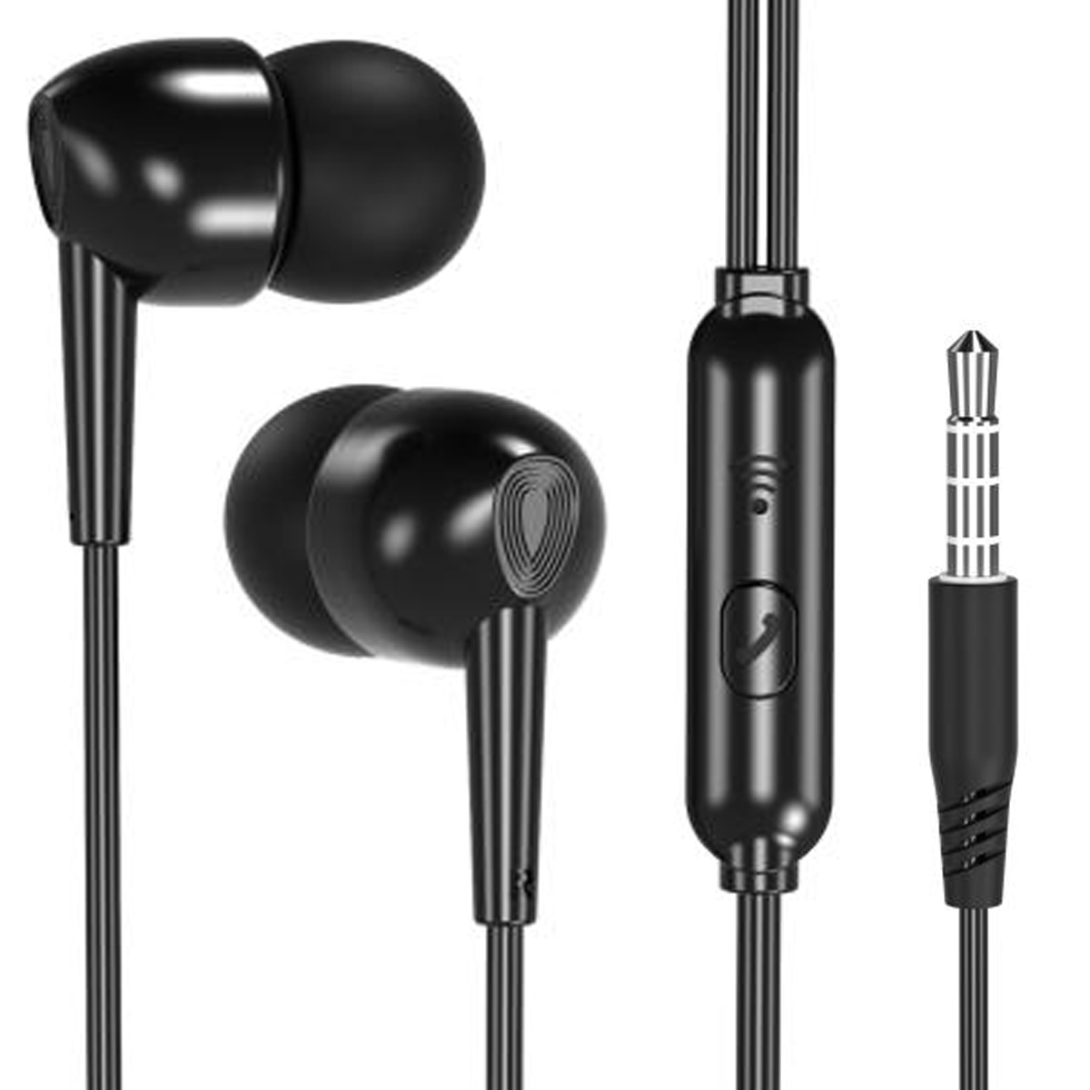 ep37-black XO EP37 In-ear Handsfree 1.15μ Μαύρο - Image 1