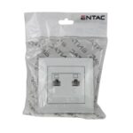 Entac Arnold Recessed wall LAN socket 2x Cat5 White - Image 3