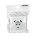 Entac Arnold Recessed wall socket earthed + 2 USB 2.1A (total) White - Image 4