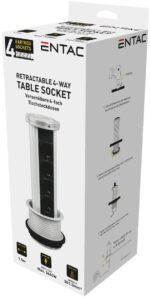 Entac Πολύπριζο 4 Θέσεων Κατακόρυφο 3G1.5 1.5m - Image 2