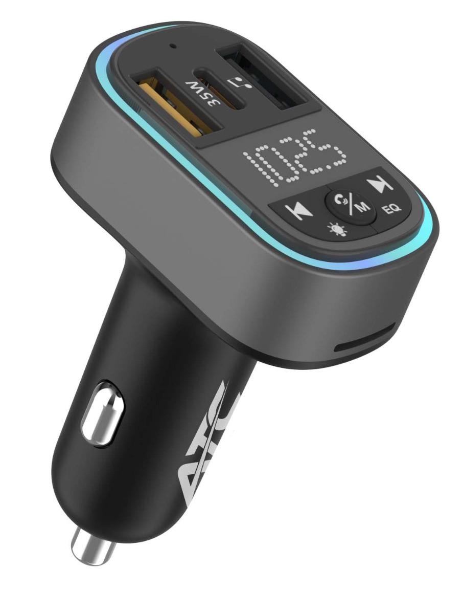 f748_atc_ca07 ATC-CA07 Μεταδότης FM Αυτοκινήτου με 2 Θύρες USB-A & Type-C και Υποδοχή SD 35W - Image 1