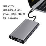 Μετατροπέας 11in1 RJ45 USBx4 VGA HDMIPD SD TF Audio - Image 10