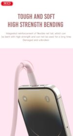 XO NB-Q226A Καλώδιο Φόρτισης - Data 27W Type-C σε Lightning 1m Ροζ - Image 3