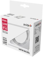 Avide GU10 Πλαίσιο Τετράγωνο Σαγρέ Σατέν Νίκελ - Image 2