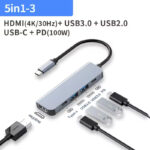 Αντάπτορας 5 σε 1 PD 100W Type-C HDTV USB2.0/3.0 4K 30HZ - Image 2