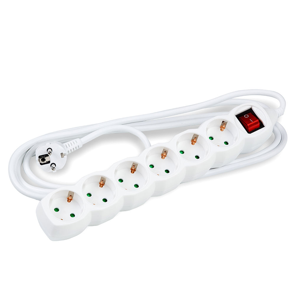 media-1710242653255 Technik Πολύπριζο 6 Θέσεων 1,5mm2 με Διακόπτη Λευκό 1.5m - Image 1