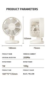 XO MF82 Επιτραπέζιος Ανεμιστήρας USB Διπλής Λεπίδας - Image 5