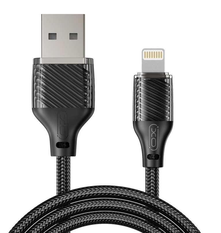 nb291-usb-atoip_1 XO NB291 Καλώδιο Φόρτισης & Μεταφοράς Δεδομένων Lightning Braided 6A Μαύρο - Image 1