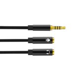 XO NBR197 2 σε 1 Μετατροπέας 3.5mm σε  Ήχου με Μικρόφωνο - Image 3