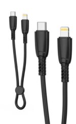 XO NB-Q248A Καλώδιο Φόρτισης + Data Suluo Series Type-c to Lightning 27W L=25cm Μαύρο