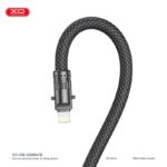 XO NB-Q289A Charging & Data Cable Type-C to Lighting 27W Black 20cm - Image 3