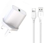 XO L103 (UK) QC3.0 18W Φορτιστής με Καλώδιο Lightning (NB103)