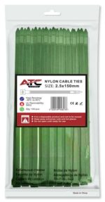 ATC Δεματικά 2.5x150mm Νάιλον Πράσινο 100τμχ Σακουλάκι