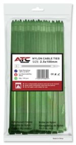 ATC Δεματικά 2.5x100mm Νάιλον Πράσινα 100τμχ Σακουλάκι