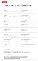 XO CZ018 Smart Φορητή Ασύρματη Αντλία Φουσκώματος 5000 mAh 22 Κυλίνδρων - Image 5