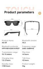 XO E9 Smart Γυαλιά Ήχου με Προστασία από UV - Image 15