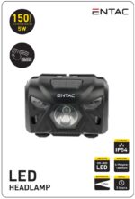 Entac Φακός Κεφαλής 5W Με Αισθητήρα Κίνησης XPE & Κόκκινο Φως - Μαύρο