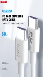 XO NB-Q190B 60W Καλώδιο Φόρτισης + Data Type-C Σε Type-C 2m - Image 2