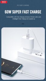 XO NB-Q190B 60W Καλώδιο Φόρτισης + Data Type-C Σε Type-C 2m - Image 3