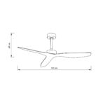 inLight Trent Ανεμιστήρας Οροφής με DC Μοτέρ 40W - Μαύρο & Ξύλο (102000685) - Image 2