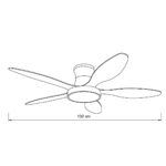 inLight Denali Ανεμιστήρας Οροφής με LED 24W, DC Μοτέρ & Smart App - Λευκό/Ξύλο (102000710) - Image 2