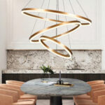 Inlight Κρεμαστό φωτιστικό LED 100W 3CCT (by switch on base) D:60cm (6095-A-Golden) - Image 3