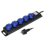 Redpoint 13159 (13298) ΠΟΛΥΠΡΙΖΟ ΣΤΕΓΑΝΟ 5 ΘΕΣΕΩΝ ΜΕ ΔΙΑΚΟΠΤΗ + 5 ΜΕΤΡΑ ΚΑΛΩΔΙΟ H05RR-F 3G1.5 ΜΑΥΡΟ IP44 ORNO - Image 2