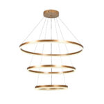 Inlight Κρεμαστό φωτιστικό LED 100W 3CCT (by switch on base) D:60cm (6095-A-Golden) - Image 4