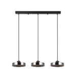 Inlight Κρεμαστό φωτιστικό LED απο μαύρο μέταλλο και φιμέ γυαλί, 70x200cm, 3CCT (Θερμό- Φυσικό- Ψυχρό Φως), Φωτεινότητα 3960LMκαι 3x12W (4075-3R-Black/Smoky) - Image 2