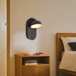 Inlight Επιτοίχιο φωτιστικό LED 7W 3000K από μαύρο μέταλλο D:22x14cm (43062) - Image 3