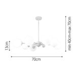 InLight Κρεμαστό φωτιστικό από λευκό μέταλλο και λευκή οπαλίνα 6XG9 D:70cm (5012-8) - Image 2