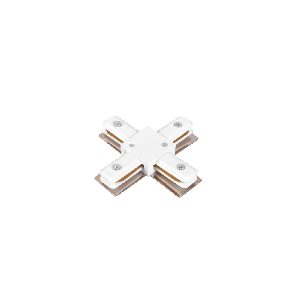 51 InLight Σύνδεσμος Σταυρός Λευκός Μονοφασικής Ράγας (TC1-031-WH) - Image 1