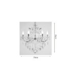 Inlight Κρεμαστό φωτιστικό από οξυντέ μέταλλο γυαλί και κρύσταλλα 6XE14 D:70cm (5244-6-Οξυντέ) - Image 2