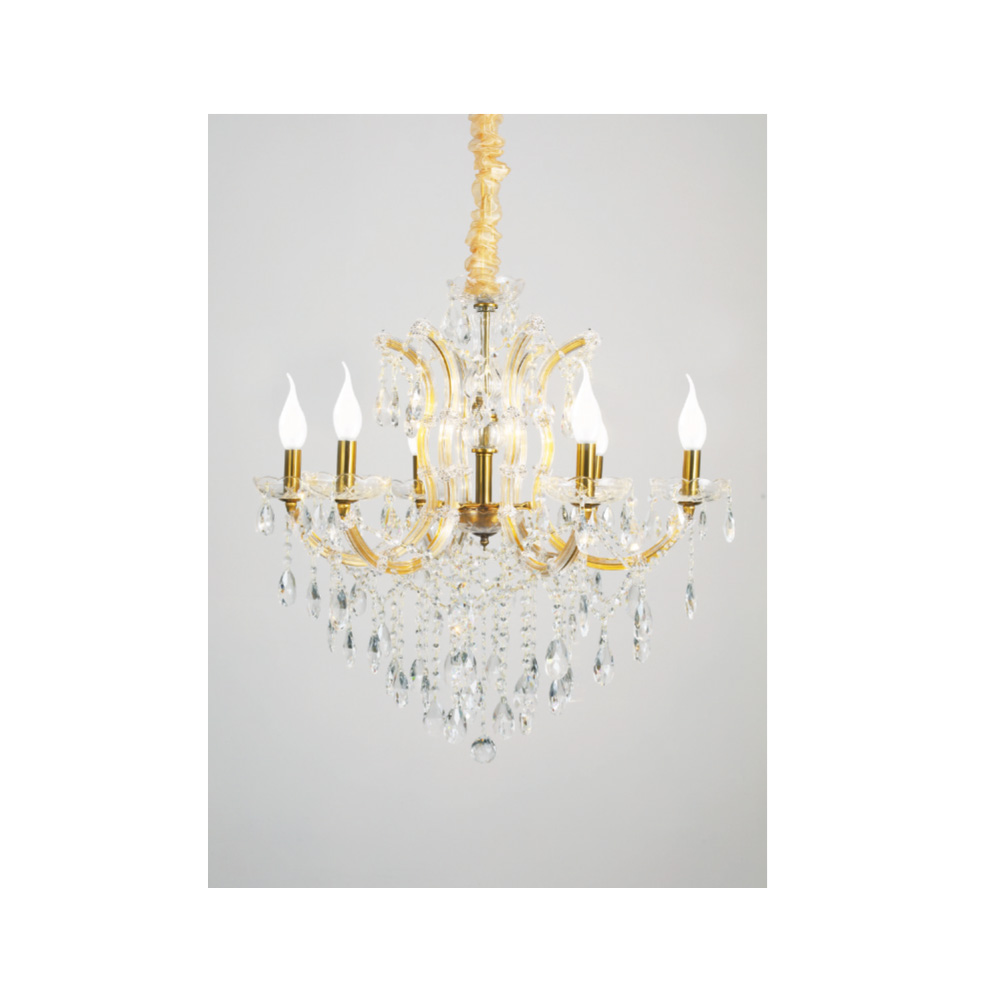 5244-6gl Inlight Κρεμαστό φωτιστικό από οξυντέ μέταλλο γυαλί και κρύσταλλα 6XE14 D:70cm (5244-6-Οξυντέ) - Image 1