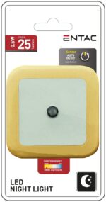 Entac Φωτάκι Νυκτός 0.5W Τετράγωνο Θερμό Πορτοκαλί