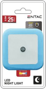 Entac Φωτάκι Νυκτός 0.5W Τετράγωνο Ψυχρό Μπλέ