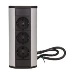 Redpoint 9001B-G ΜΑΥΡΟ/ΑΣΗΜΙ ΠΟΛΥΠΡΙΖΟ ΓΩΝΙΑΚΟ ΜΕ 3 ΣΟΥΚΟ + 0,6m ΚΑΛΩΔΙΟ ORNO - Image 2