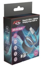ATC-C6 Μαγνητικό Καλώδιο Φόρτισης & Μεταφοράς Δεδομένων USB-A σε Lightning 12W 1m Μαύρο - Image 2