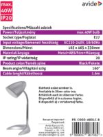 Avide Basic Φωτιστικό Γραφείου C Base Μαύρο - Image 3